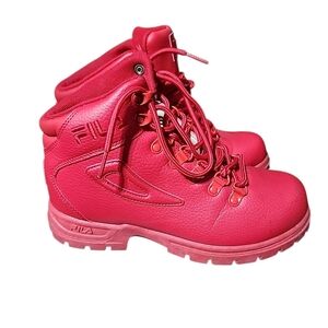 Fila Women’s Red Combat Boots – Size 7.5